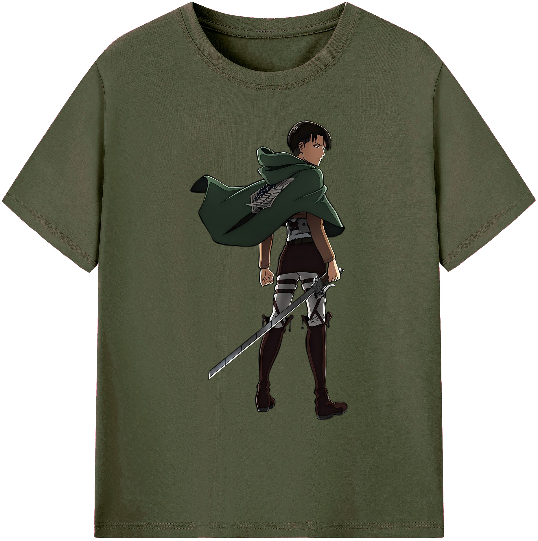 （画像用） 進撃の巨人 リヴァイ·アッカーマン Attack on Titan Levi Ackerman 綿100％ メンズ半袖Tシャツ｜肌触りやわらか＆通気性